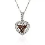 Le Vian® Chocolate Diamond® And Vanilla Diamond® Heart Pendant In 14K Vanilla Gold, Gold, 18 In