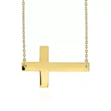 Belk & Co 10K Yellow Gold Sideways Cross Necklace