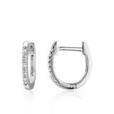 Belk & Co 1/10 Ct. T.w. Diamond Hoop Earrings In 10K White Gold