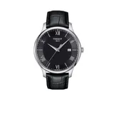Tissot Men's Tradition Quartz Black Dial Leather Strap Watch