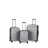 Rockland Melbourne 3 Piece Abs Luggage Set, Silver