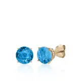 Belk & Co 10K Yellow Gold London Blue Topaz Stud Earrings