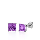 Belk & Co. Purple 10k White Gold Amethyst Stud Earrings