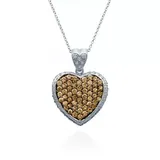 Le Vian® Chocolate Diamond® And Vanilla Diamond® Heart Pendant In 14K Vanilla Gold, Brown