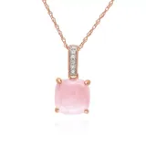 Belk & Co 10K Yellow Gold Pink Opal And Diamond Pendant