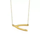 Belk & Co 14K Yellow Gold Wishbone Necklace