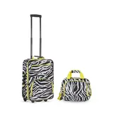 Rockland 2 Piece Luggage Set - Lime Zebra