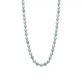 Belk & Co Women's Cultured Freshwater Pearl and Milky Aquamarine Necklace in Sterling Silver, 18 in