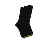 Gold Toe® Men's Big & Tall 3 Pack Canterbury Dress Socks, Black, L (13 - 16)