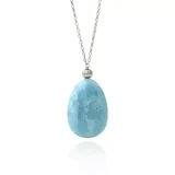 Belk & Co Women's Sterling Silver Milky Aquamarine Necklace, Blue, 24 in