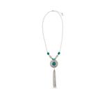 Erica Lyons Silver- Toned Go West Long Tassel Necklace, Gray