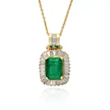 Effy® Emerald And Diamond Pendant Necklace In 14K Yellow Gold, 16 In