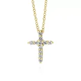 Effy® Women's Diamond Pendant Cross Necklace in 14k Yellow Gold, 16