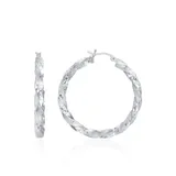 Belk & Co Hoop Earrings In Sterling Silver, Gray