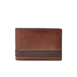 Fossil® Men's Quinn Leather Money Clip Bifold Wallet, Brown