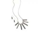 Belk Silver Tone Bali Sensitive Skin Stick Statement Necklace And Earring Set, Gray