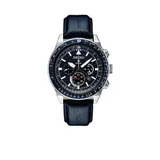 Seiko Men's Stainless Steel Solar Chronograph Prospex Leather Strap Watch, Blue