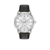 Citizen Men's Stainless Steel Eco-Drive Corso Leather Strap Watch, Black