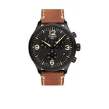 Tissot 000 Men's Stainless Steel Swiss Chrono XL Brown Leather Strap Watch