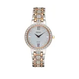 Seiko Women's Crystal Two-Tone Rose Gold with Swarovski Crystal Accents Watch, Silver