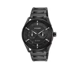 Men's Drive From Citizen Eco-Drive Stainless Steel Watch with Date and Black Stainless Steel Bracelet