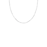 Belk Silverworks Silver-Tone Polished Bead Stone Chain Necklace, 18 in