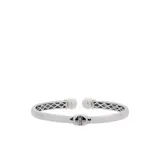 Belk & Co Sterling Silver 14K Yellow Gold Pearl Bangle Bracelet, 7.5 In