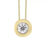 Effy® 1/5 Ct. T.w. Diamond Bezel Illusion Pendant Necklace In 14K Yellow Gold, 18 In