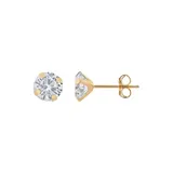 Belk & Co Lab Created White Sapphire Earrings, Gold