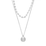 Belk & Co Beaded Double Layer Necklace In Sterling Silver, 18 In