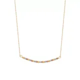 Belk & Co Beaded Bar Necklace Chain In 10K Tri-Color, Yellow, 17 In