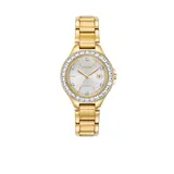Citizen Women's Gold-Tone Stainless Steel Eco-Drive Crystal Silhouette Bracelet Watch, Gold