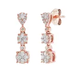 Belk & Co. Rose Gold 1/2 ct. t.w. Diamond Drop Earrings in 10k Rose and White Gold