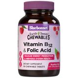 "EarthSweet Chewable Vitamin B-12 & Folic Acid, Natural Raspberry Flavor, 90 Tablets, Bluebonnet Nutrition"