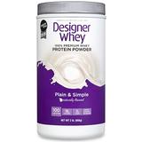 "Designer Whey, 100% Premium Whey Protein Powder, Natural (Plain & Simple), 2 lb"