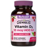 "EarthSweet Chewble Vitamin D3 400 IU, Natural Raspberry Flavor, 90 Tablets, Bluebonnet Nutrition"