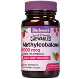 "EarthSweet Chewables CellularActive Methylcobalamin Vitamin B12 1000 mcg, Natural Raspberry Flavor, 60 Chewable Tablets, Bluebonnet Nutrition"