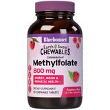 "EarthSweet Chewables CellularActive Methylfolate 800 mcg, Natural Raspberry Flavor, 90 Chewable Tablets, Bluebonnet Nutrition"