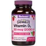 "EarthSweet Chewables Vitamin D3 2000 IU, Natural Raspberry Flavor, 90 Chewable Tablets, Bluebonnet Nutrition"