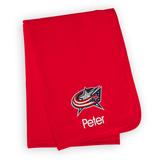 Infant Red Columbus Blue Jackets Personalized Blanket