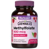 "EarthSweet Chewables CellularActive Methylfolate 400 mcg, Natural Raspberry Flavor, 90 Chewable Tablets, Bluebonnet Nutrition"