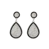 Erica Lyons Silver-Tone Texture Me Later Teardrop Pierced Earrings, Silver