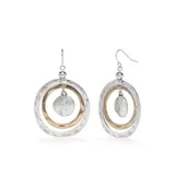 Ruby Rd 2 Tone Metal Works Orbital Hoop Earrings, Silver
