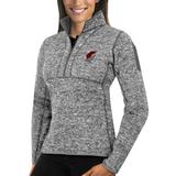 Women's Antigua Heather Gray Portland Trail Blazers Fortune Half-Zip Pullover Jacket