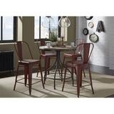 Trent Austin Design® Jamil 5 Piece Pub Table Set Wood/Metal in Red | Wayfair 18D777F311B0457D9E7101172C2E536C