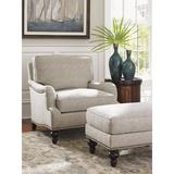 Armchair - Tommy Bahama Home Amelia 36" Wide Down Cushion Armchair Polyester/Fabric in Brown/White, Size 36.0 H x 36.0 W x 40.5 D in 01-7275-11-40
