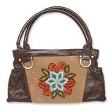 Wool and leather accent handbag, 'Ayacucho Bloom'