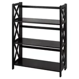 Casual Home Montego 3-Shelf Foldable Bookcase, Black