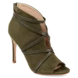 Journee Collection Samara Women's High Heel Ankle Boots, Size: 12, Green