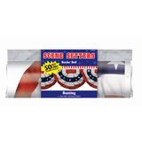 Amscan Patriotic Stars & Stripes Bunting Border Roll Plastic in Red/White, Size 18.0 H x 600.0 W x 0.5 D in | Wayfair 672176